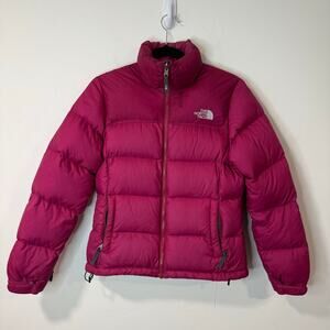 The North Face Women's Nuptse 700 Down Jacket Puffer Coat Fuschia Pink Small